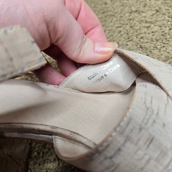 JEFFREY CAMPBELL Amma White Washed Cork Platform Heels Size 9 - Picture 5 of 6